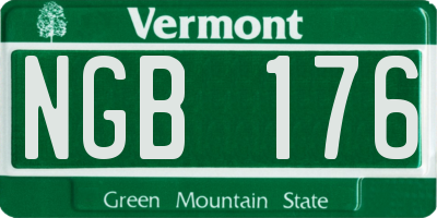 VT license plate NGB176