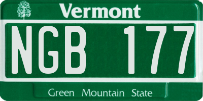 VT license plate NGB177