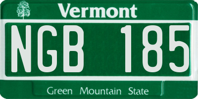 VT license plate NGB185
