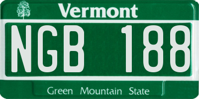 VT license plate NGB188