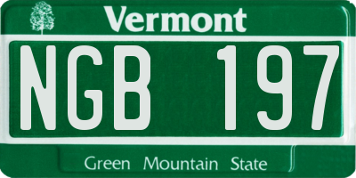 VT license plate NGB197