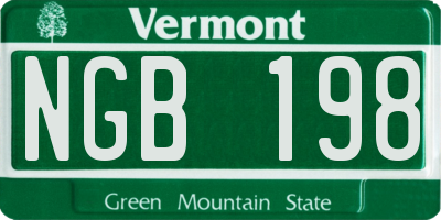 VT license plate NGB198