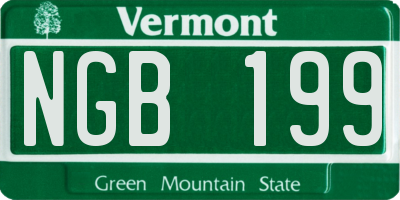 VT license plate NGB199