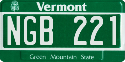 VT license plate NGB221