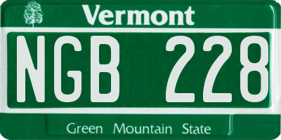 VT license plate NGB228