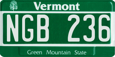 VT license plate NGB236