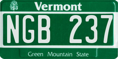 VT license plate NGB237