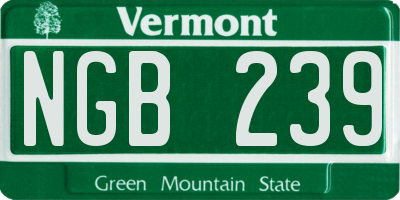 VT license plate NGB239