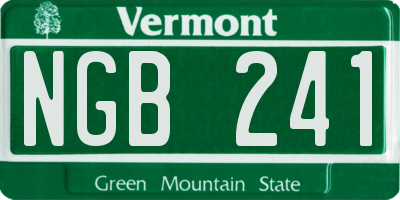 VT license plate NGB241