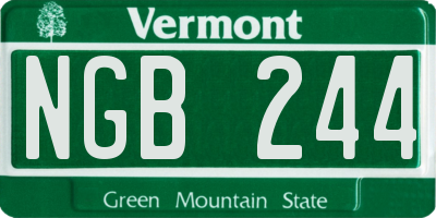 VT license plate NGB244