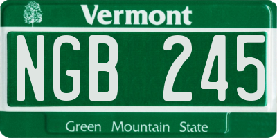 VT license plate NGB245