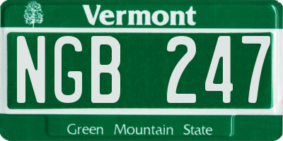 VT license plate NGB247