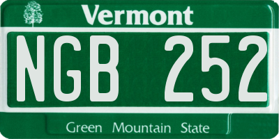 VT license plate NGB252