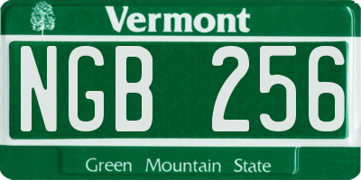 VT license plate NGB256