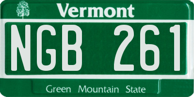 VT license plate NGB261