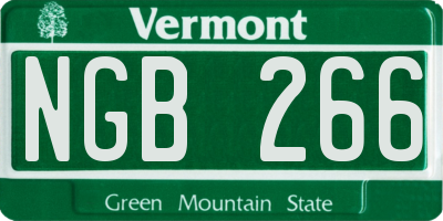 VT license plate NGB266