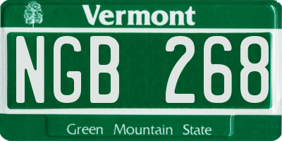 VT license plate NGB268
