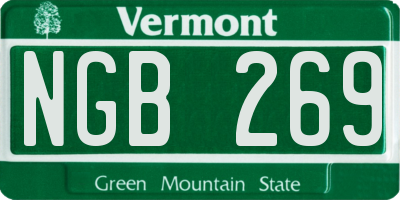 VT license plate NGB269