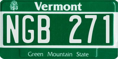 VT license plate NGB271