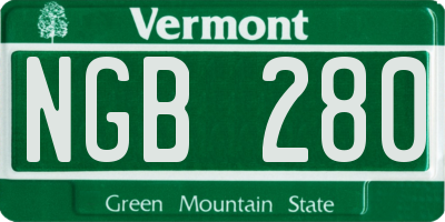 VT license plate NGB280