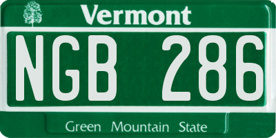 VT license plate NGB286
