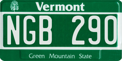 VT license plate NGB290