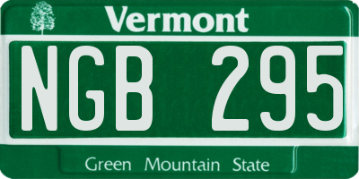 VT license plate NGB295