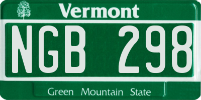 VT license plate NGB298
