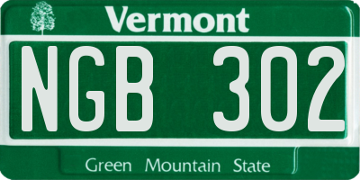 VT license plate NGB302