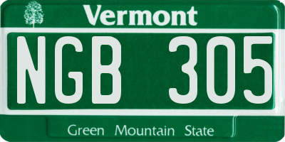 VT license plate NGB305