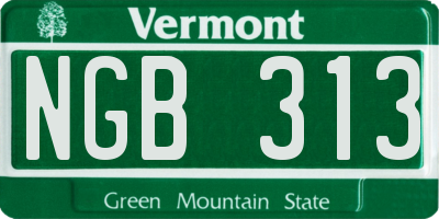 VT license plate NGB313