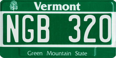 VT license plate NGB320