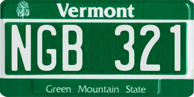 VT license plate NGB321