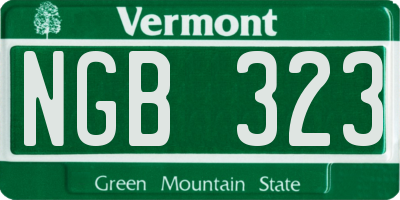 VT license plate NGB323