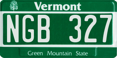 VT license plate NGB327