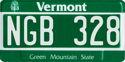 VT license plate NGB328