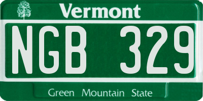 VT license plate NGB329