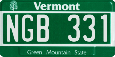 VT license plate NGB331