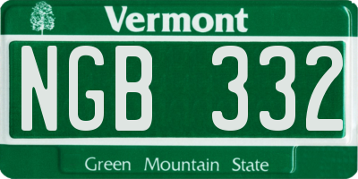 VT license plate NGB332