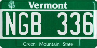 VT license plate NGB336
