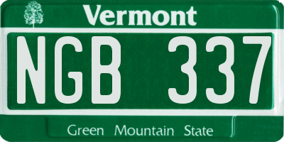 VT license plate NGB337