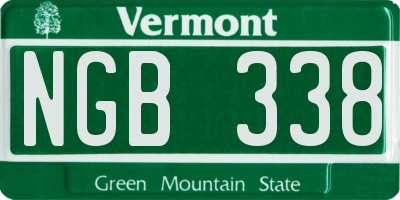VT license plate NGB338