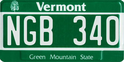 VT license plate NGB340