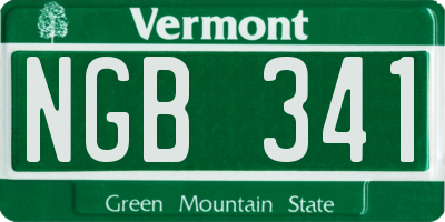 VT license plate NGB341
