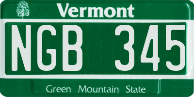 VT license plate NGB345