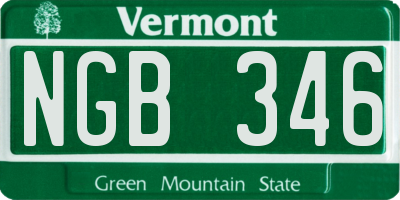 VT license plate NGB346
