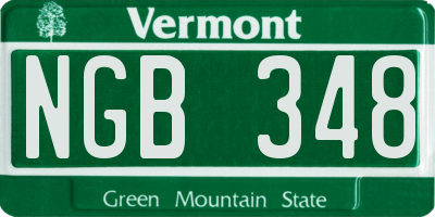 VT license plate NGB348