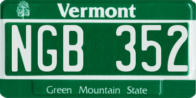 VT license plate NGB352
