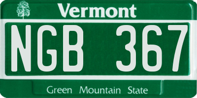 VT license plate NGB367