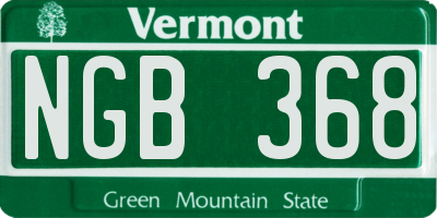 VT license plate NGB368